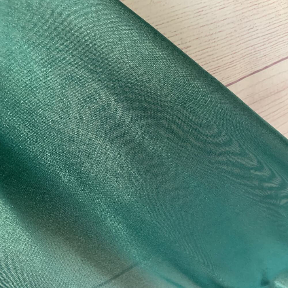 Andree by Unit Shimmery Forest Green Dress Sheer Long Sleeves Ruffle Size L - Picture 14 of 16